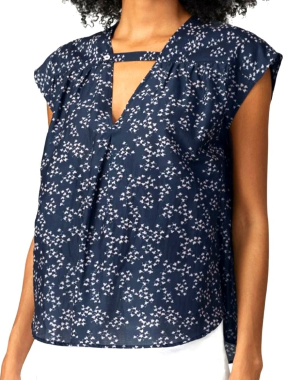 Current/Elliott- the Short Sleeve Sky Blouse
